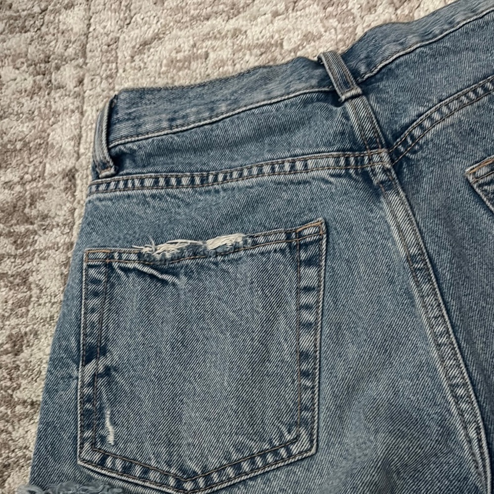 Zara Distressed Blue Jean Shorts - Picture 9 of 15